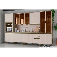 Cozinha Modulada Connect 9 Peças 3 Aéreos + 2 Balcões+ 2 Paneleiros + 2 Complementos C6p09 Duna Cristal2 Aéreos + 1 Balcão + 1 Complemento - 1