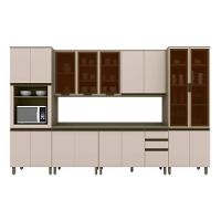 Cozinha Modulada Connect 9 Peças 3 Aéreos + 2 Balcões+ 2 Paneleiros + 2 Complementos C6p09 Duna Cristal2 Aéreos + 1 Balcão + 1 Complemento - 5