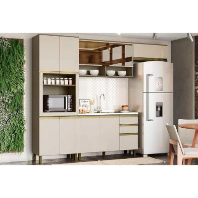 Kit Cozinha Modulada 4 Peças Connect 2 Aéreos + 1 Balcão + 1 Paneleiro Sem Pia C04p01 1