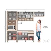 Cozinha Completa 4 Peças Connect 2 Aéreos 1 Balcão 1 Paneleiro Sem Pia C04p01 1 - 3