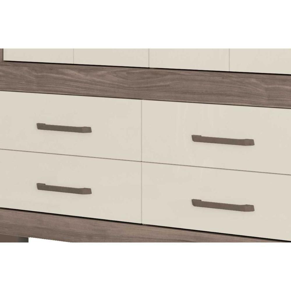 Guarda Roupa Casal 8 Portas E 4 Gavetas C- Espelho E Pés Jatoba - 5