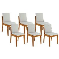 Kit 6 Cadeiras Sala Jantar Lady 6 Uni Natural Nesher - 1