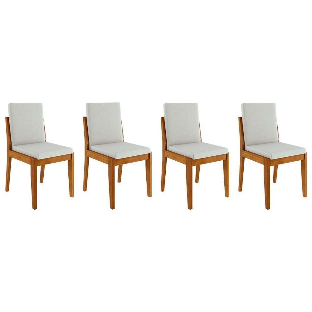 Cadeira Sala De Jantar Lady Kit 4 Uni Natural - Nesher - 1