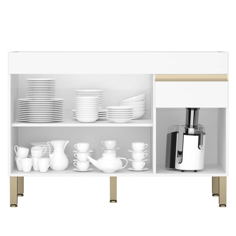 Armário De Cozinha Com Balcão Sem Tampo 120cm Lina Z06 Supremo/freijó - Mpozenato - 7