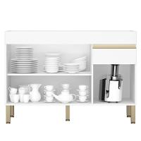 Armário De Cozinha Com Balcão Sem Tampo 120cm Lina Z06 Supremo/freijó - Mpozenato - 7