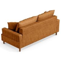 Sofá 3 Lugares 200cm Living Pés De Madeira Veras D05 Sintético Whisky - Mpozenato - 5