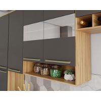 Cozinha Modulada Completa Nápoli Prime 2 Peças 1 Aéreo + 1 Balcão C2p99 Amendoa Grafite Ronipa - 10