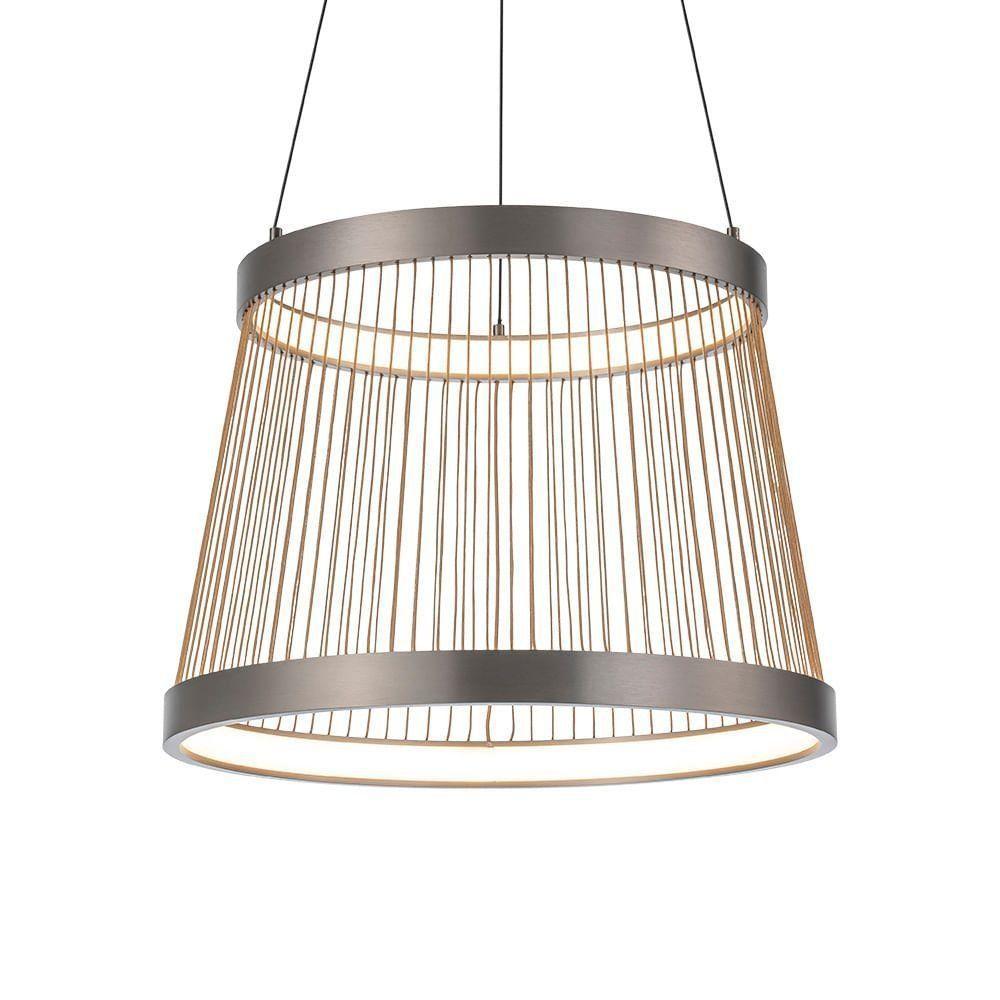 Lustre Pendente Nordecor Beys 2940 Cinza-dourado Led Bivolt 3000K - 1