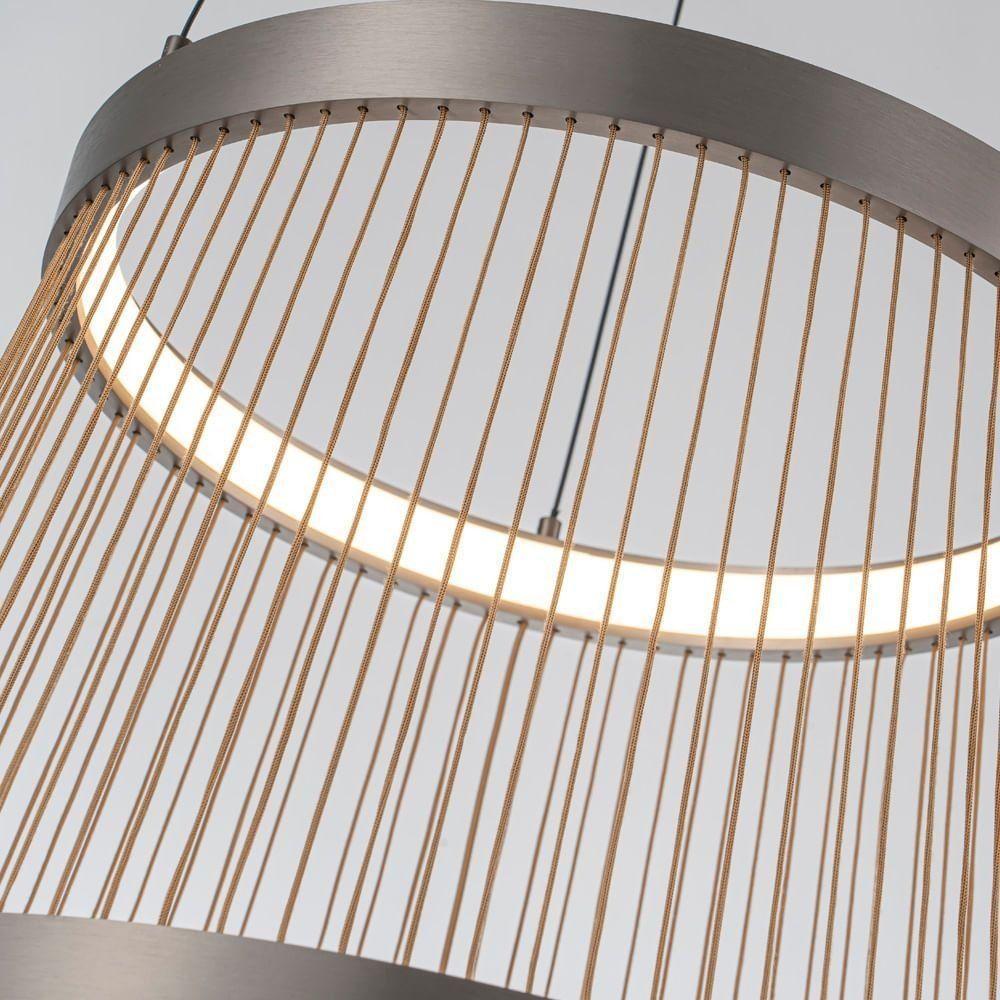 Lustre Pendente Nordecor Beys 2940 Cinza-dourado Led Bivolt 3000K - 3