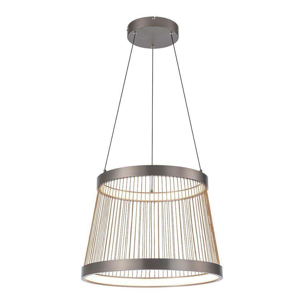 Lustre Pendente Nordecor Beys 2940 Cinza-dourado Led Bivolt 3000K - 4