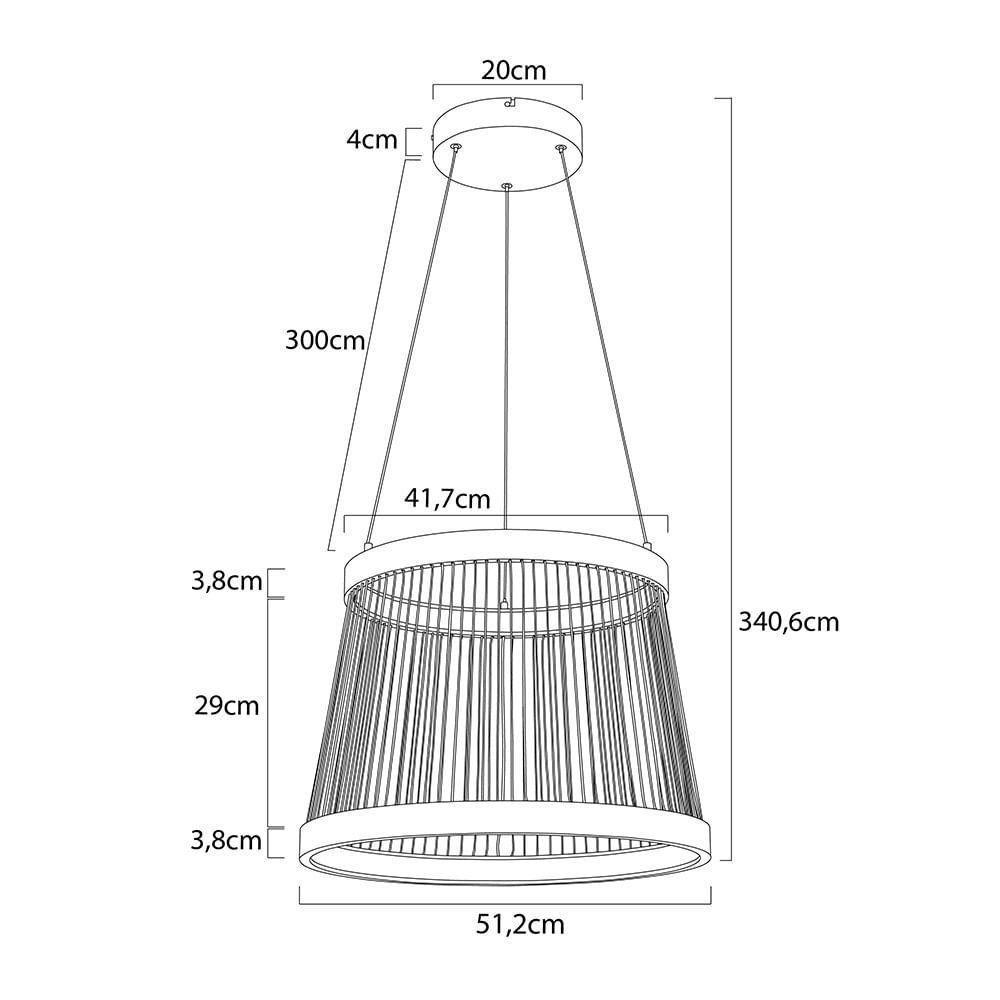 Lustre Pendente Nordecor Beys 2940 Cinza-dourado Led Bivolt 3000K - 6