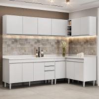 Armário De Cozinha Modulado De Canto 6 Peças Cp32 Balcão Com Tampo Branco - Lumil - 2