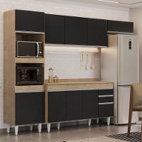 Armário De Cozinha Modulada 4 Peças Cp11 Balcão Com Tampo Castanho/preto - Lumil - 2