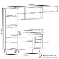 Armário De Cozinha Modulada 4 Peças Cp11 Balcão Com Tampo Castanho/preto - Lumil