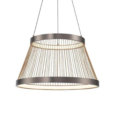 Lustre Pendente Nordecor Beys 2941 Cinza-dourado Led Bivolt 3000K