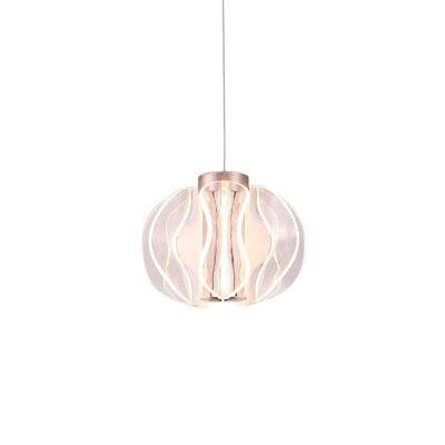Lustre Pendente Nordecor Wavy 2943 Ouro Champagne Led Bivolt 2700K