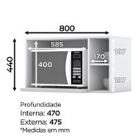 Armário Aéreo Micro-ondas Americana Branco - Móveis Henn Branco - 2