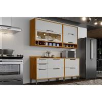 Kit Cozinha Modulada 4 Peças Syrah 2 Aéreos + 2 Balcões C4p04 Amendoa Off White Ronipa - 1