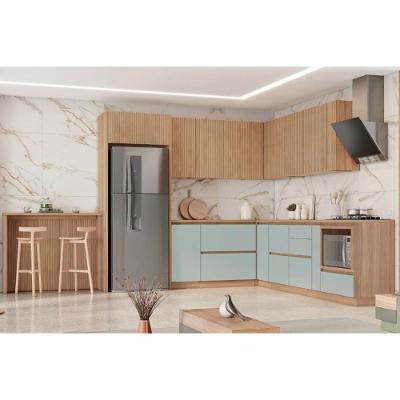 Cozinha Completa 23 Peças Rainha 21 Peças 6 Aéreos 6balcões 1 Ilha 8peças C6p75 Nature Verde