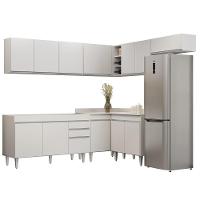 Armário De Cozinha Modulado De Canto 7 Peças Cp22 Balcão Sem Tampo Branco - Lumil - 1