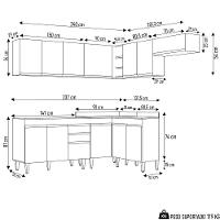 Armário De Cozinha Modulado De Canto 7 Peças Cp22 Balcão Sem Tampo Branco - Lumil