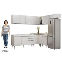 Armário De Cozinha Modulado De Canto 7 Peças Cp22 Balcão Sem Tampo Branco - Lumil - 5