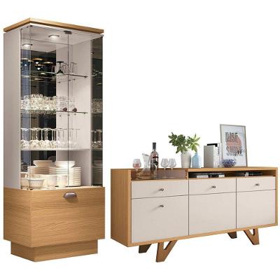 Buffet Aparador Sollare E Cristaleira Aura Off/cinamomo - Hb Móveis