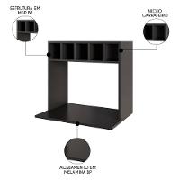 Suporte Micro-ondas Forno Armário Aéreo Com Adega 60cm Lótus M24 Preto - Mpozenato