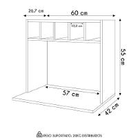 Suporte Micro-ondas Forno Armário Aéreo Com Adega 60cm Lótus M24 Preto - Mpozenato - 5