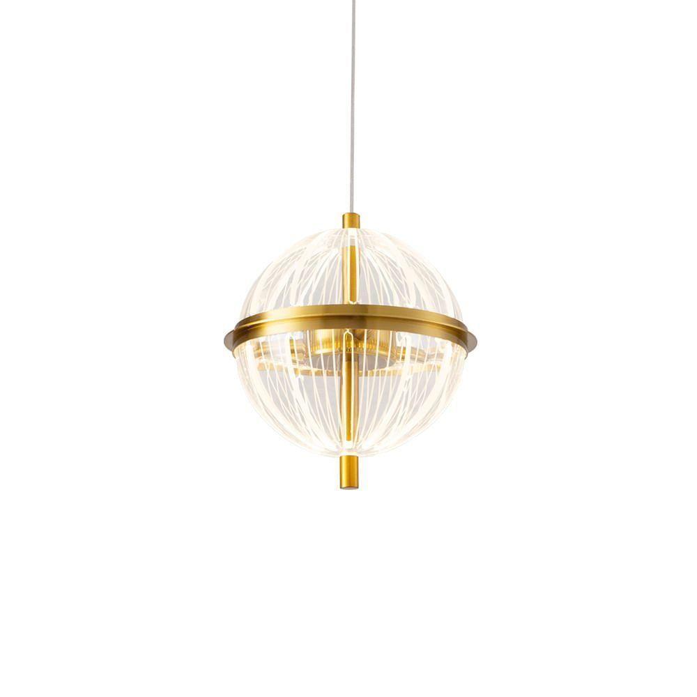 Lustre Pendente Nordecor Miza 2953 Ouro Brilho Led Bivolt 2700K Branco Quente Dourado - 1