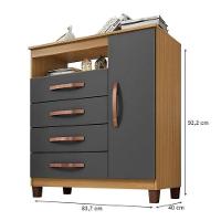 Cômoda Sapateira Cannes Com Armário Multiuso Versatile 2 Portas Com Chave Carvalho Americano Grafite - Incorplac - 2