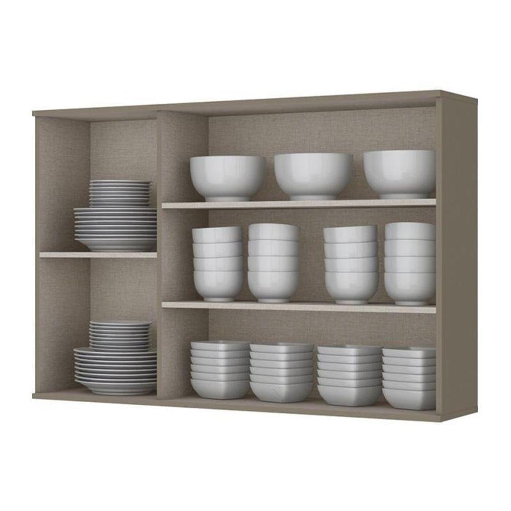 Armário Aéreo 3 Portas De Vidro 120cm Connect Duna-cristal - Móveis Henn Duna-cristal - 3