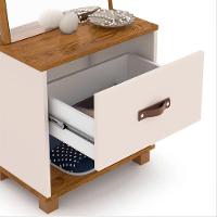 Toucador Organic Com Espelho 1 Gaveta E Nicho Ej Móveis Off White Freijó - 5