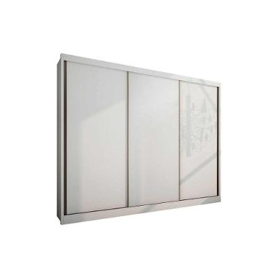 Guarda Roupa Casal Natus Plus 3 Portas de Correr 8 Gavetas Branco MDF Novo Horizonte