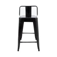 Kit 3 Banquetas Tolix Médias Com Encosto Pretas - 5