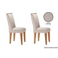 Kit 2 Cadeiras Sala Jantar Londrina 2 Un Imbuia-linho Bege Turim - Rufato - 1