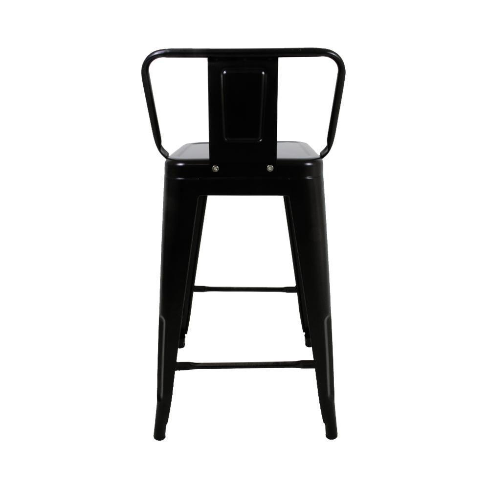 Kit 4 Banquetas Tolix Média Com Encosto Pretas - 2