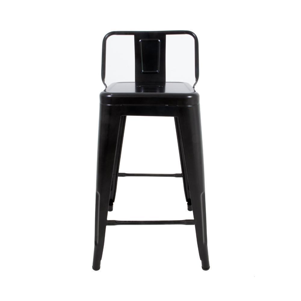 Kit 4 Banquetas Tolix Média Com Encosto Pretas - 5