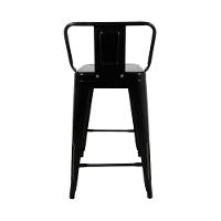 Kit 4 Banquetas Tolix Média Com Encosto Pretas - 2