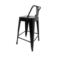 Kit 4 Banquetas Tolix Média Com Encosto Pretas - 3