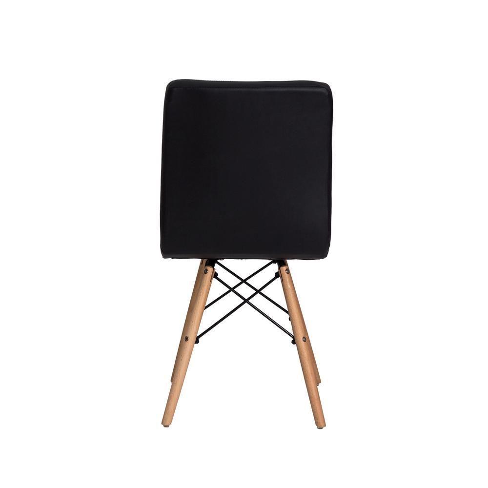 Cadeira Para Sala De Jantar Gomos Com Base De Madeira Preta Preto - 2