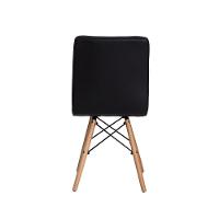 Cadeira Para Sala De Jantar Gomos Com Base De Madeira Preta Preto - 2