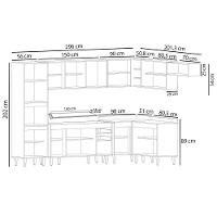 Armário De Cozinha Modulada De Canto 8 Peças Cp08 Balcão Com Tampo Castanho/preto - Lumil