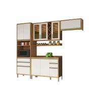 Kit Cozinha Modulada 5 Peças Tempranillo 2 Aéreos + 1 Balcão + 1 Torre Quente + 1 Complemento C5p75 Amendoa Off White Ronipa - 5