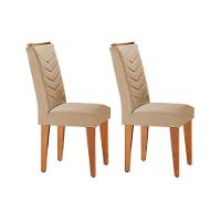 Kit 2 Cadeiras Sala Jantar Londrina 2 Un Imbuia-linho Bege Turim - Rufato - 1