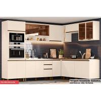 Cozinha Modulada Connect 12 Peças 4aéreos+4balcões+ 1 Paneleiro +3complementos C5p93 Off White2 Aéreos + 1 Balcão + 1 Complemento - 1