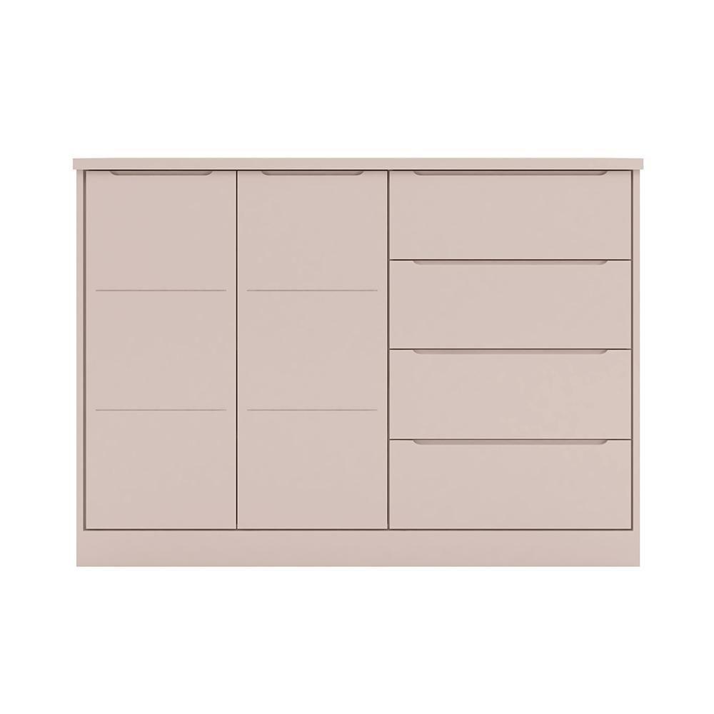 Cômoda Infantil 2 Portas 4 Gavetas Lua P04 Rose - Mpozenato - 1