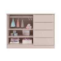 Cômoda Infantil 2 Portas 4 Gavetas Lua P04 Rose - Mpozenato - 5