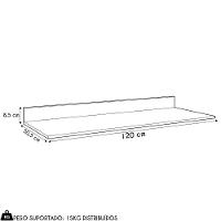 Tampo Para Balcão De Cozinha 120cm Mdp Cinza - Lumil  - 3