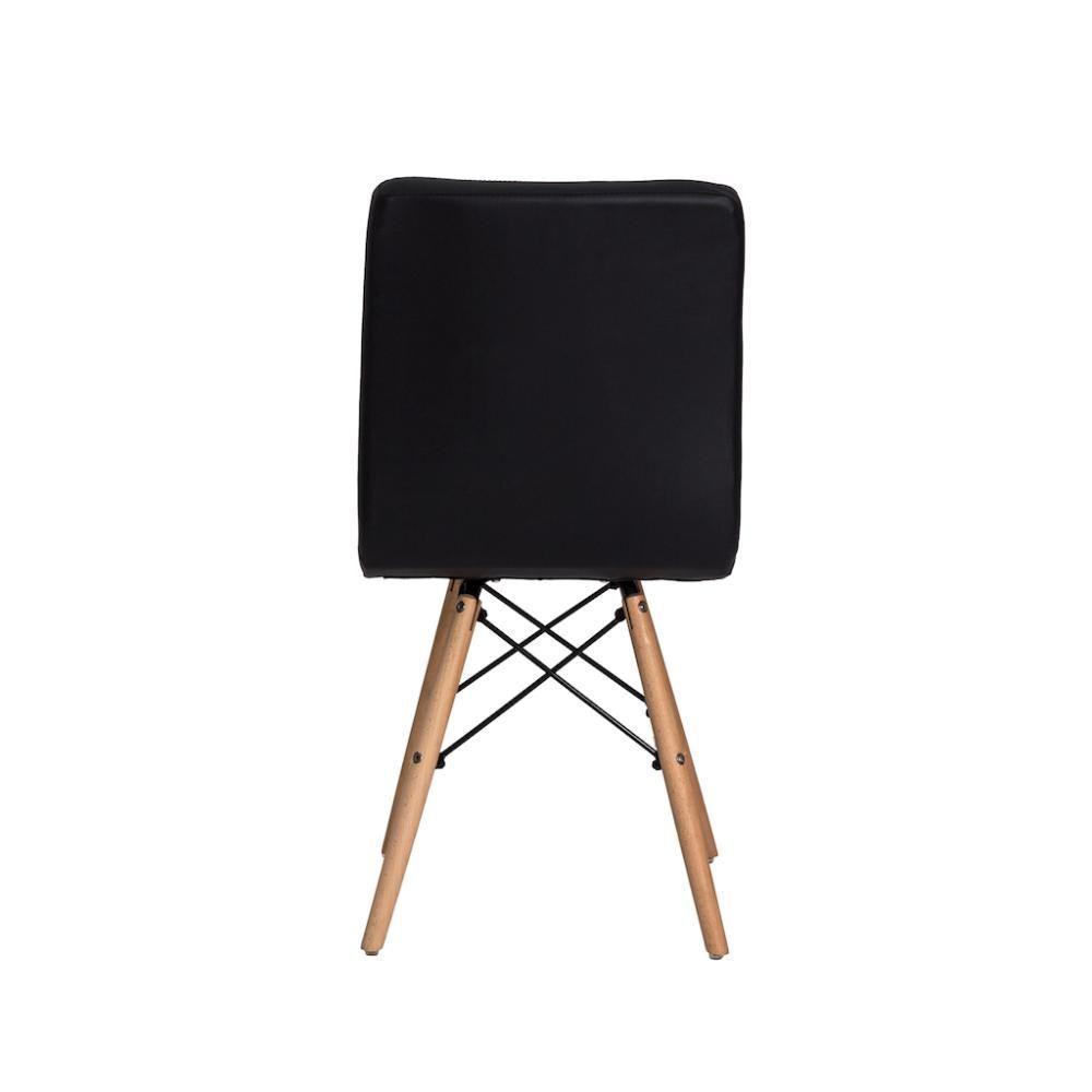 Kit 2 Cadeiras Para Sala De Jantar Gomos Com Base De Madeira Preta Preto - 2